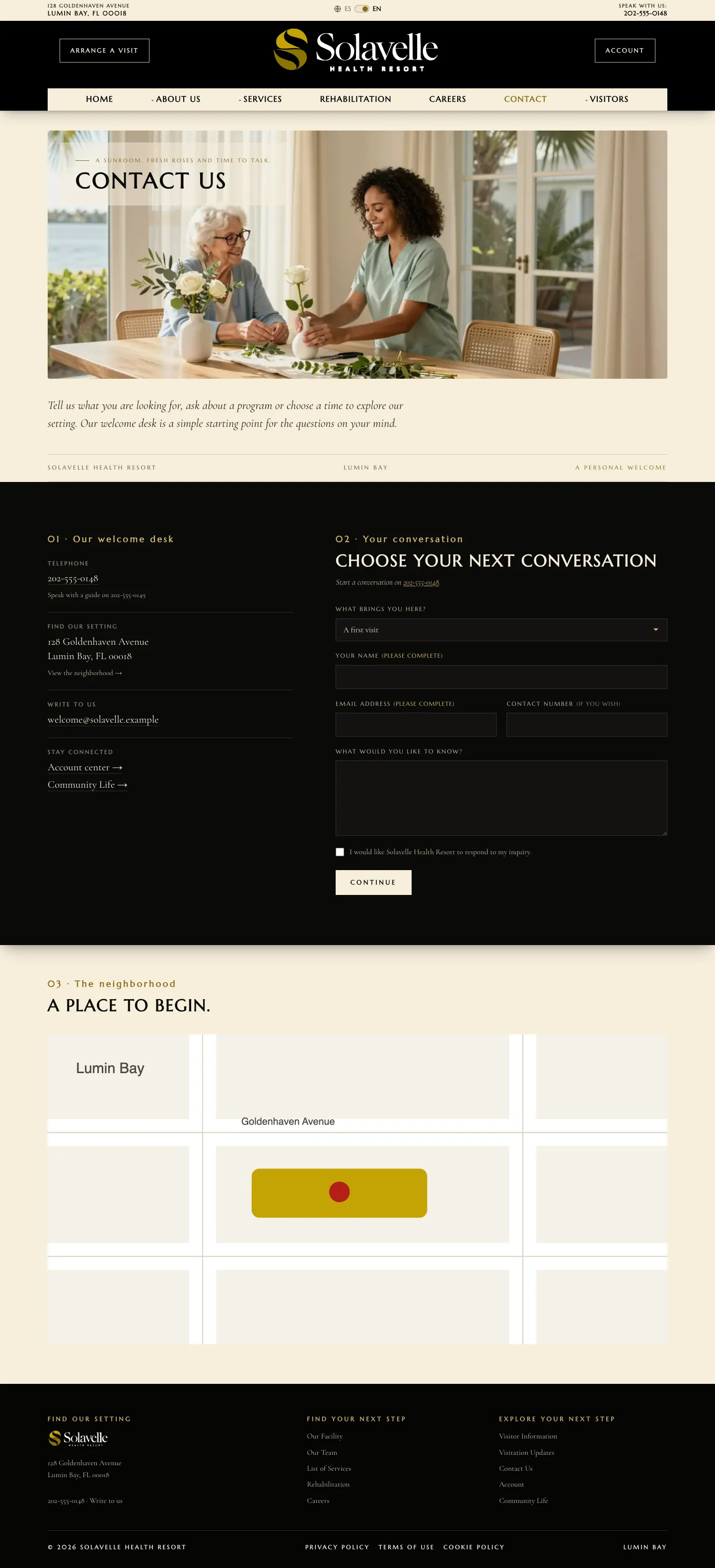 Solavelle: after Contact page