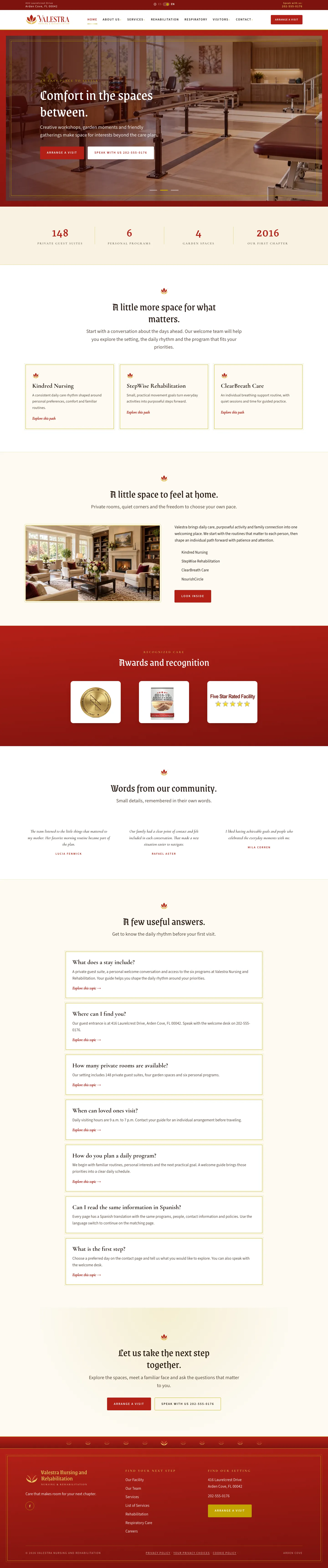 Valestra: after Home page