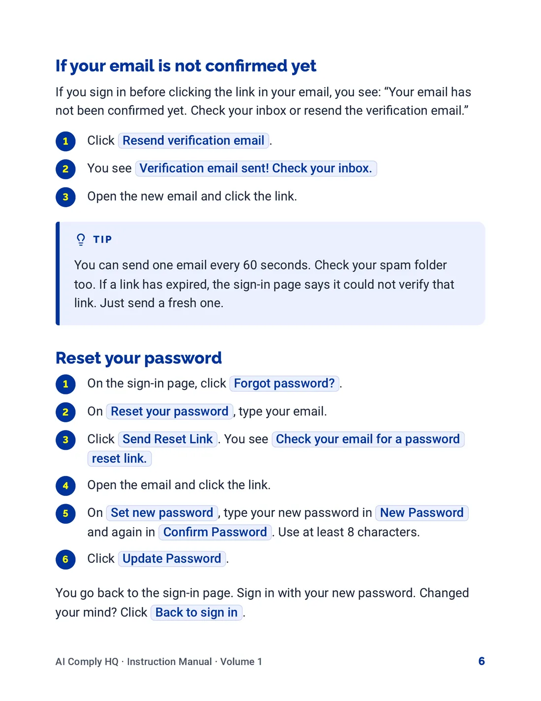 Instruction Manual, Getting Started, page 6