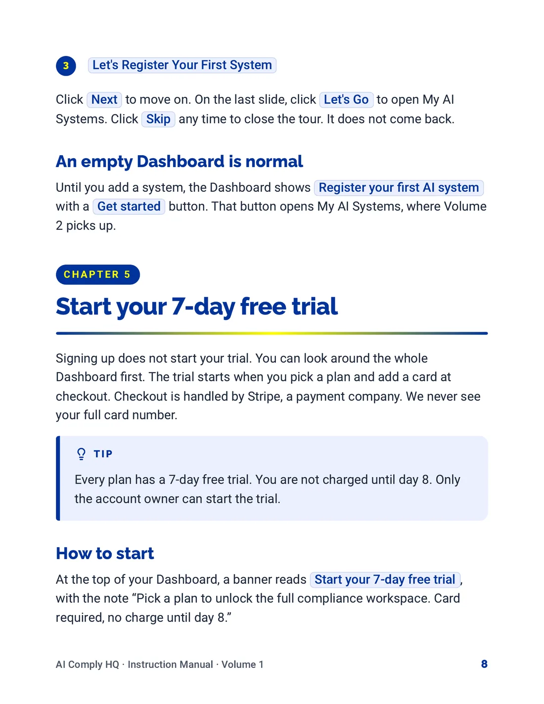 Instruction Manual, Getting Started, page 8