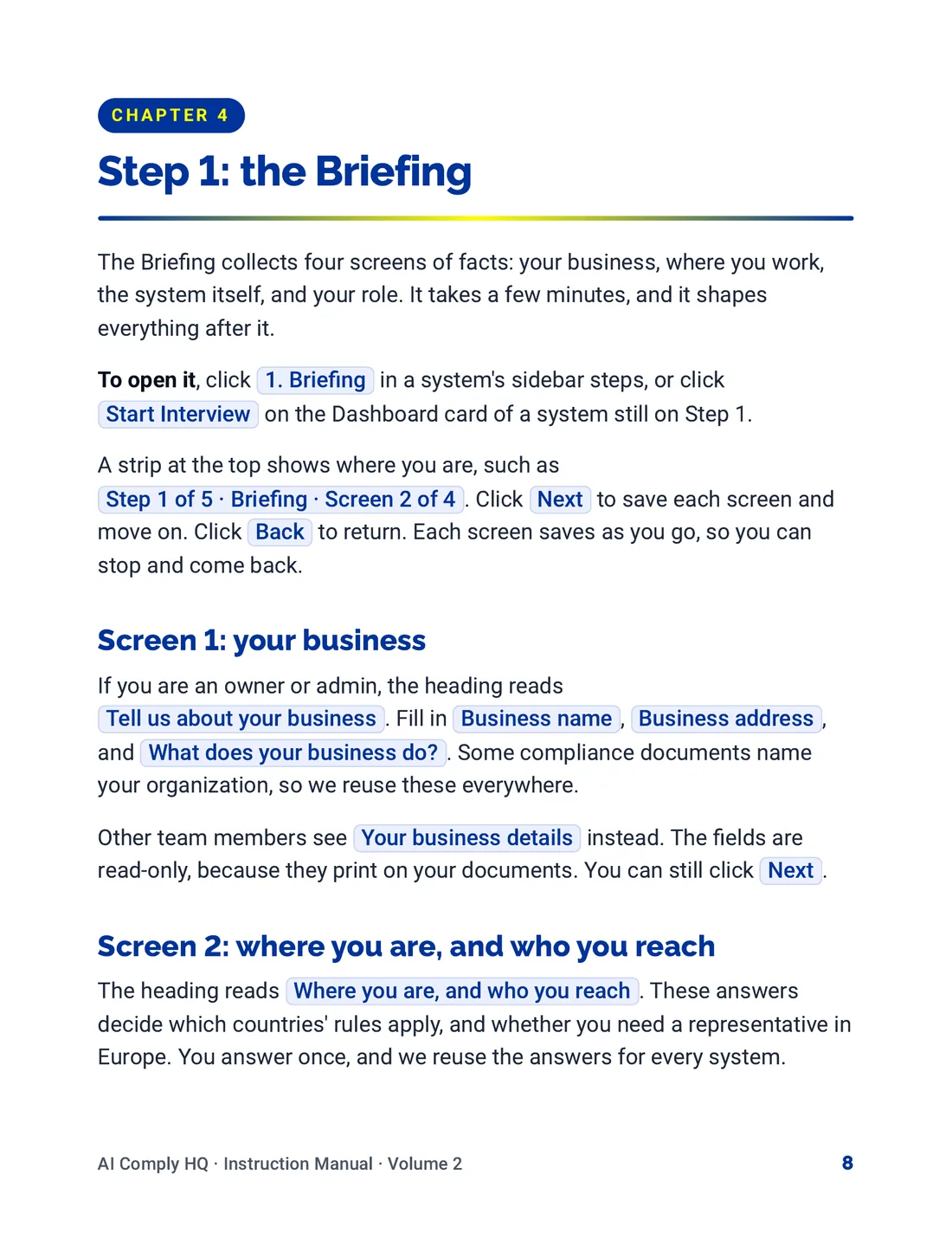 Instruction Manual, Your AI Systems, page 8