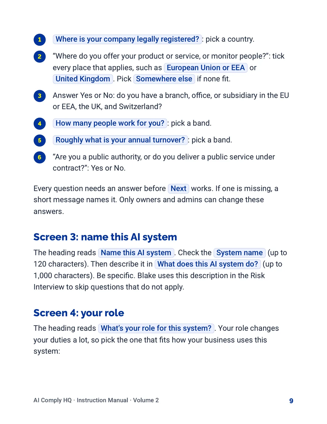 Instruction Manual, Your AI Systems, page 9