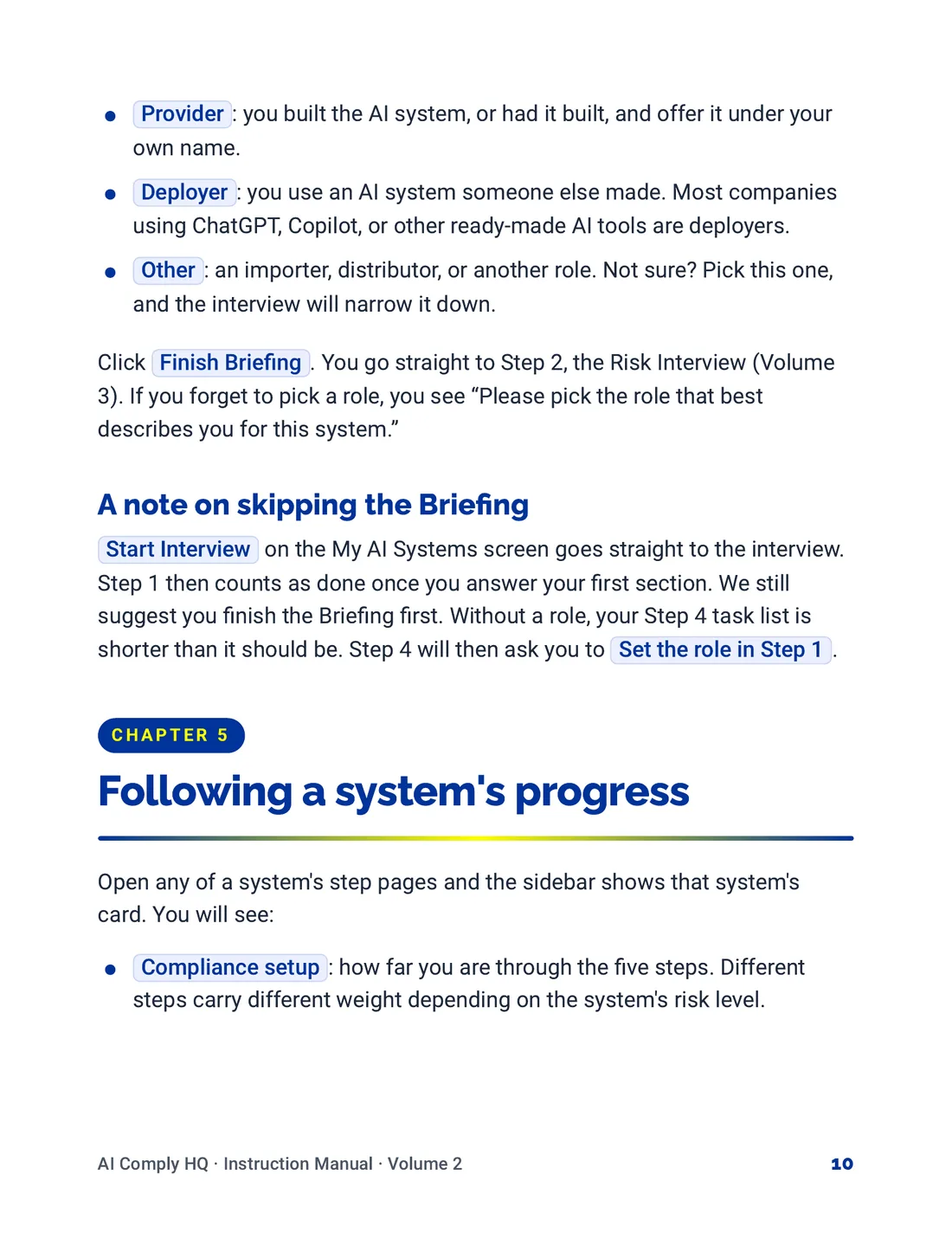Instruction Manual, Your AI Systems, page 10