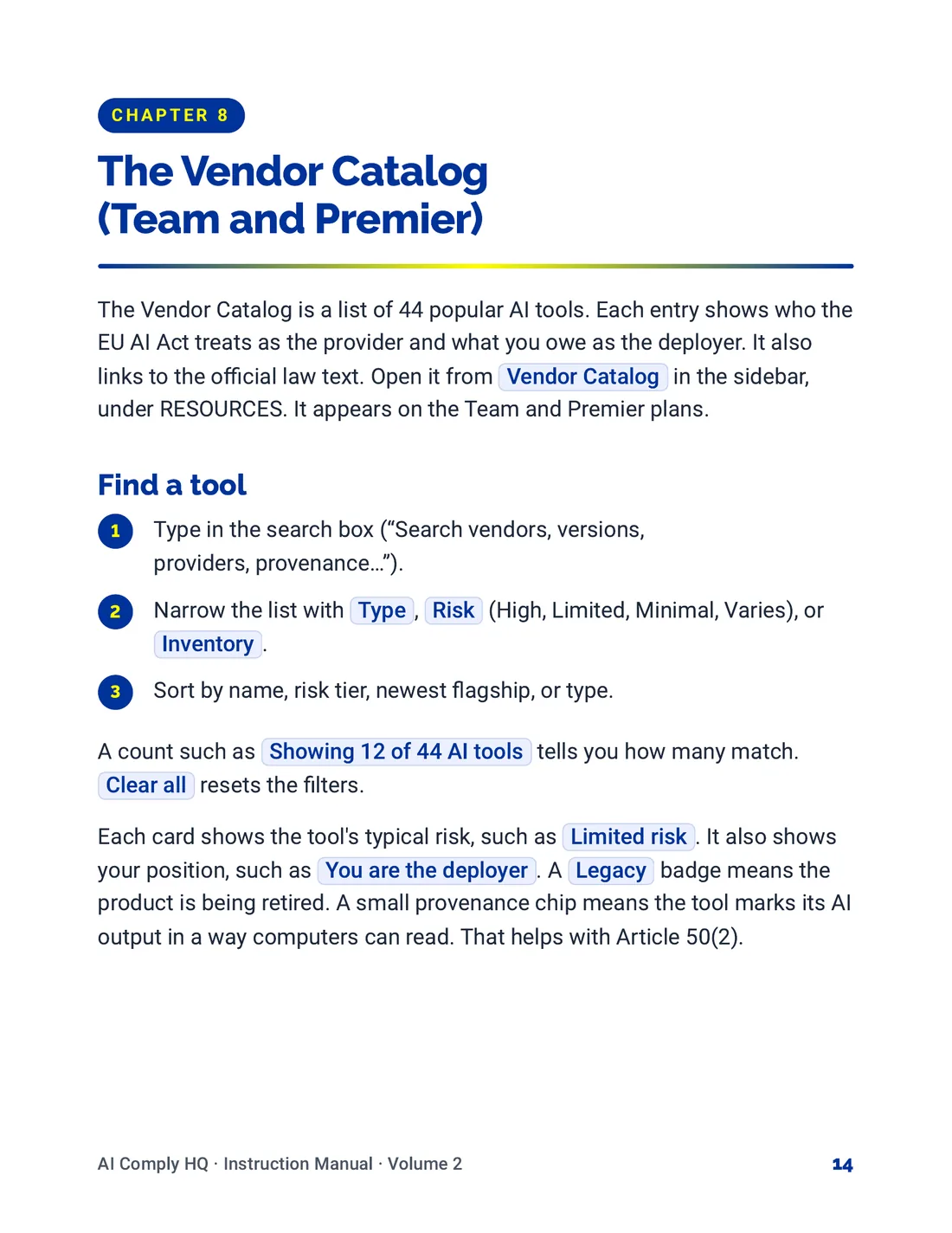 Instruction Manual, Your AI Systems, page 14