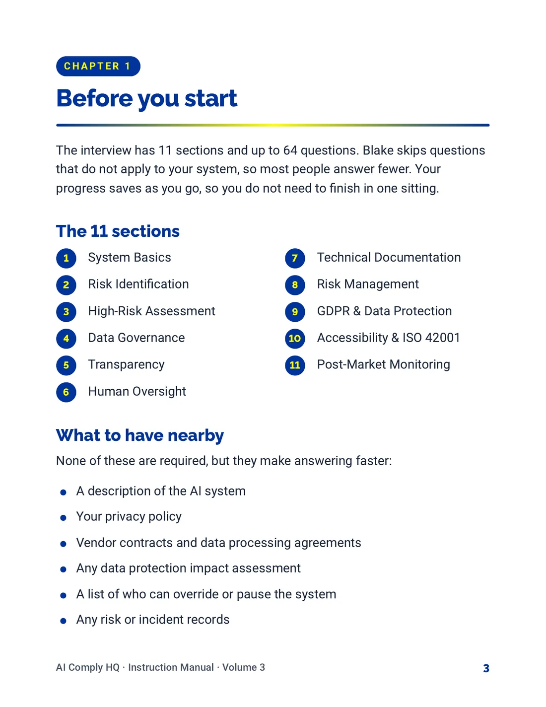 Instruction Manual, The Risk Interview, page 3