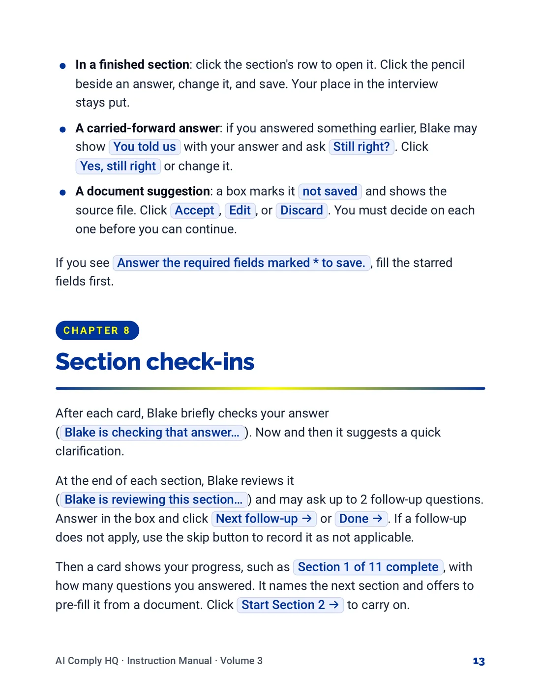 Instruction Manual, The Risk Interview, page 13