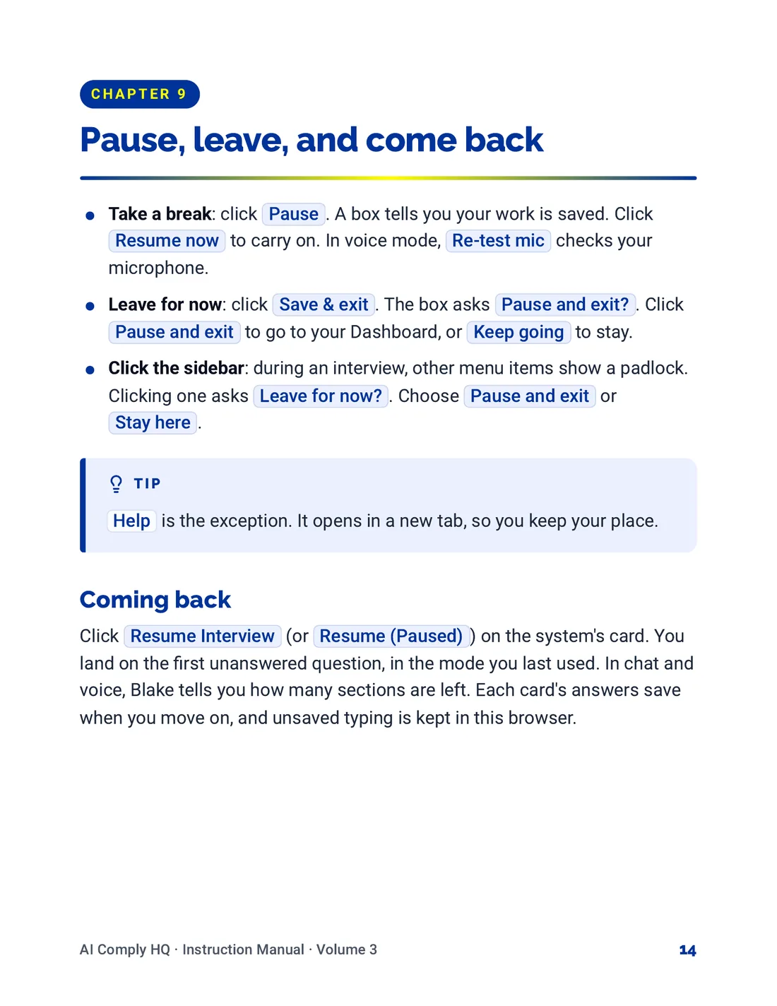 Instruction Manual, The Risk Interview, page 14