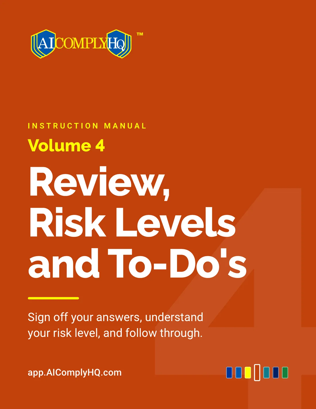 Instruction Manual, Review, Risk Levels and To-Do's, cover
