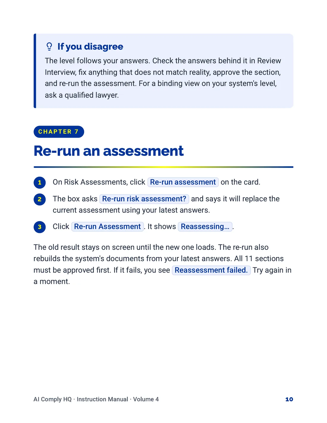 Instruction Manual, Review, Risk Levels and To-Do's, page 10