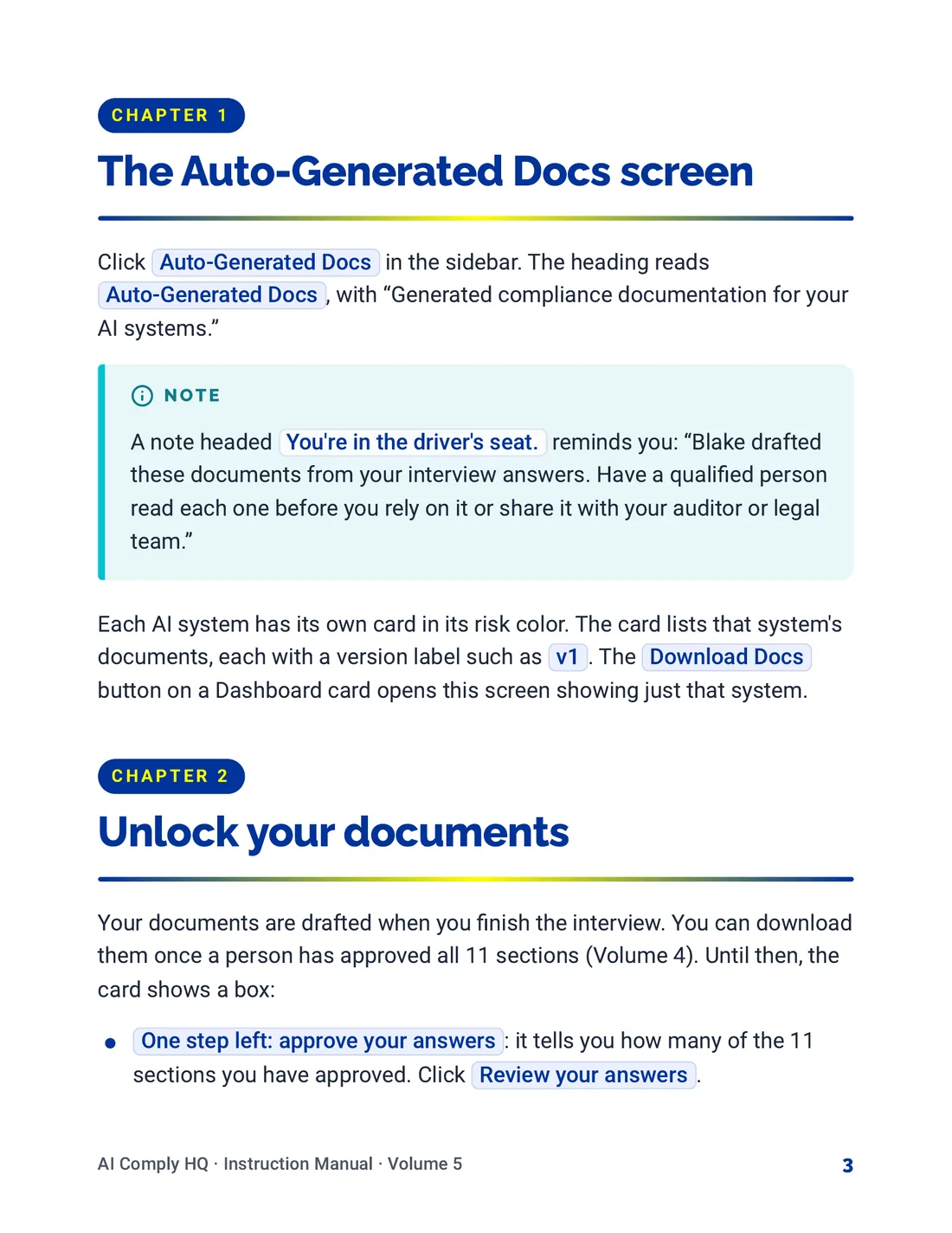 Instruction Manual, Documents, Snapshots and Reports, page 3