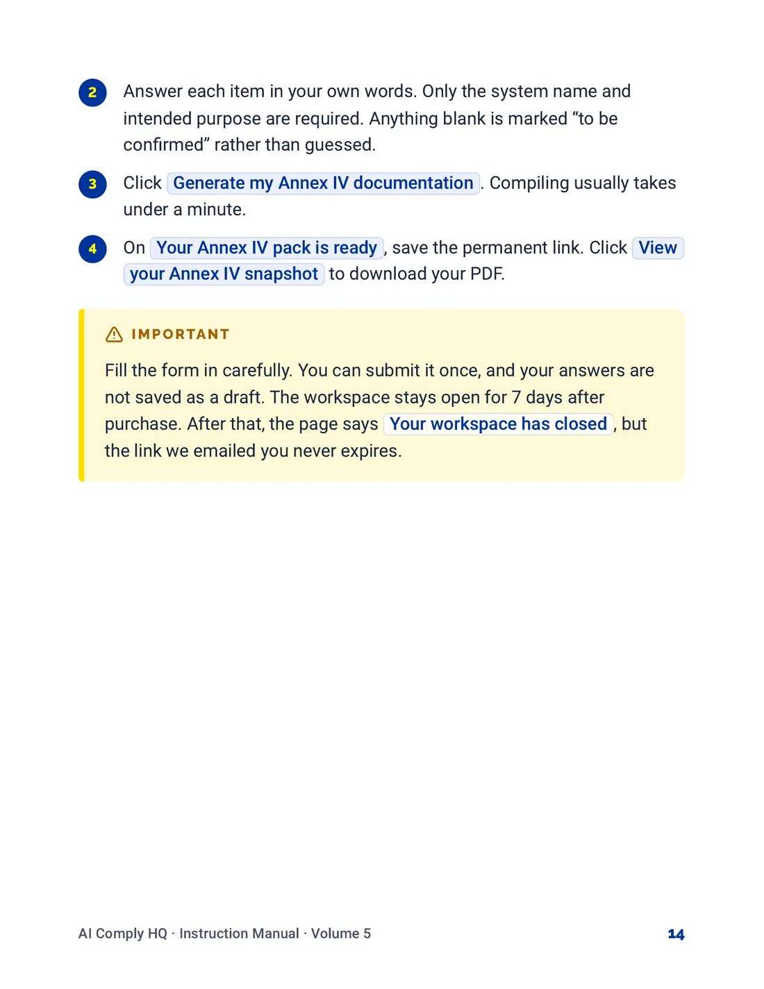 Instruction Manual, Documents, Snapshots and Reports, page 14