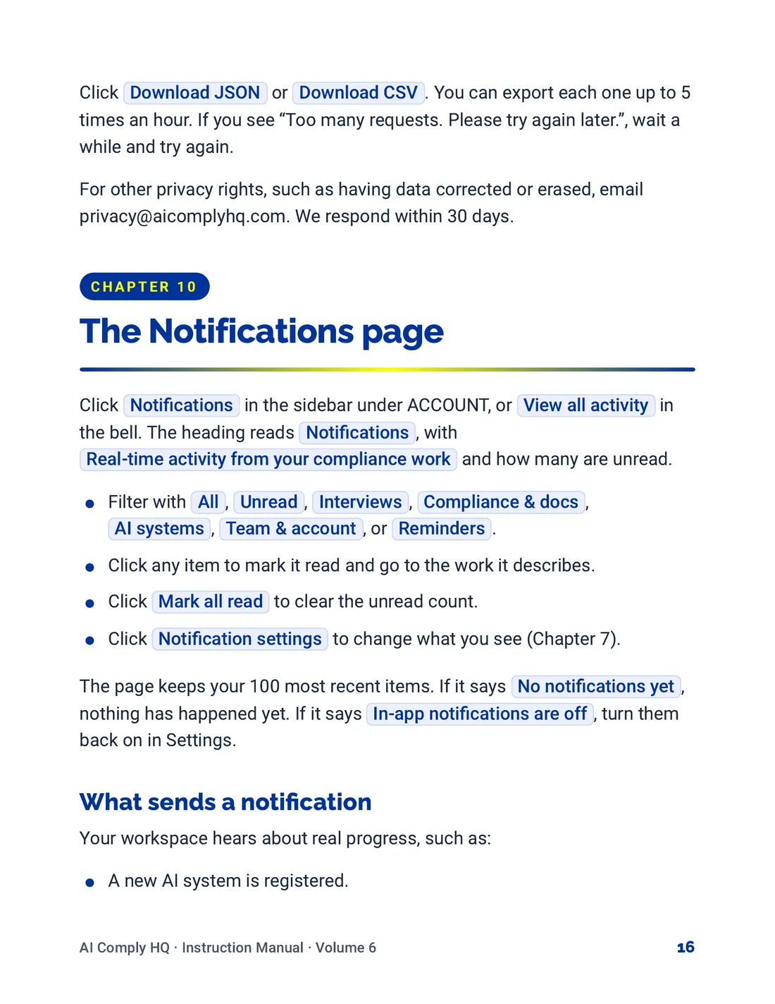 Instruction Manual, Team, Billing and Settings, page 16