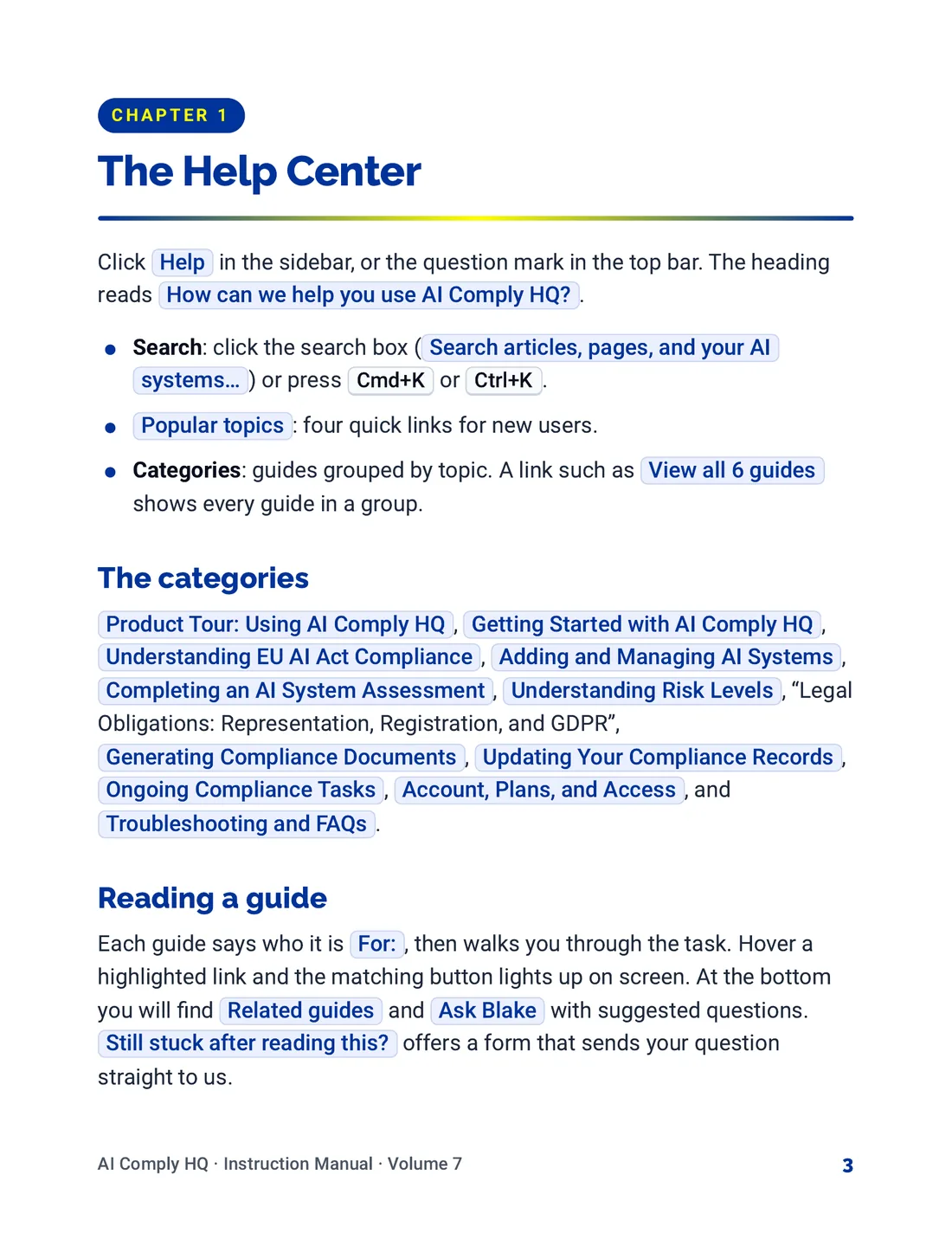Instruction Manual, Help, Glossary and Troubleshooting, page 3