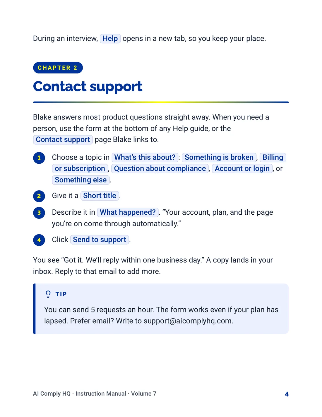 Instruction Manual, Help, Glossary and Troubleshooting, page 4