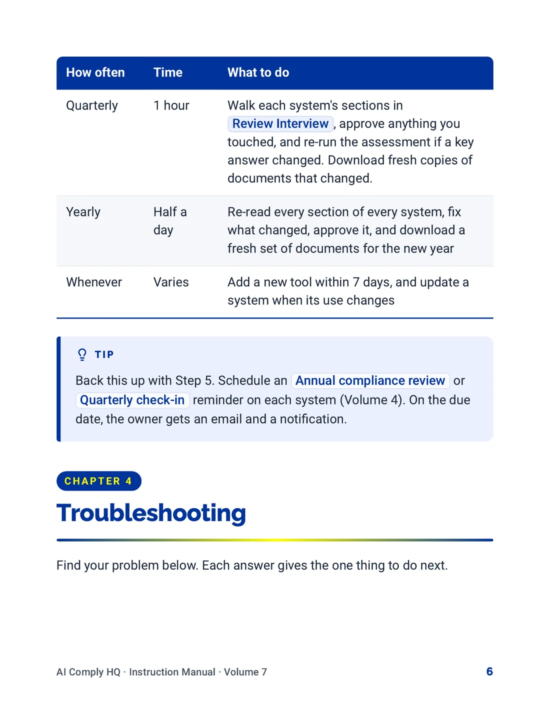 Instruction Manual, Help, Glossary and Troubleshooting, page 6