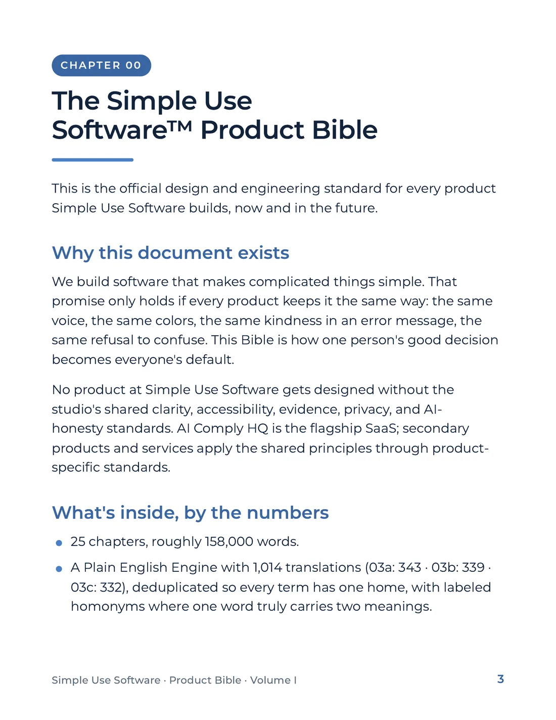 Product Bible, Foundations, page 3