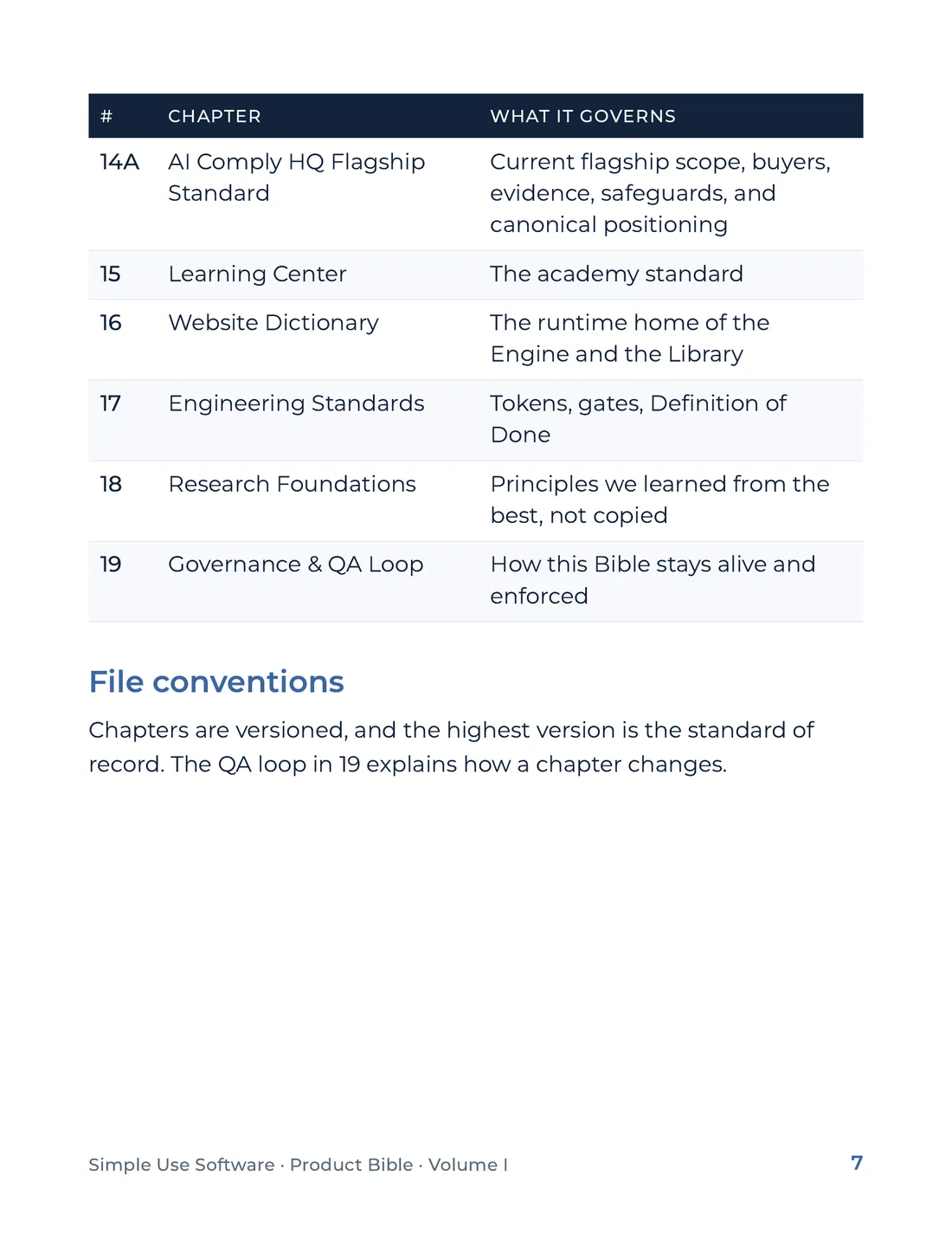 Product Bible, Foundations, page 7