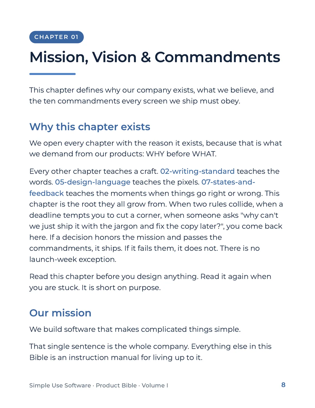 Product Bible, Foundations, page 8
