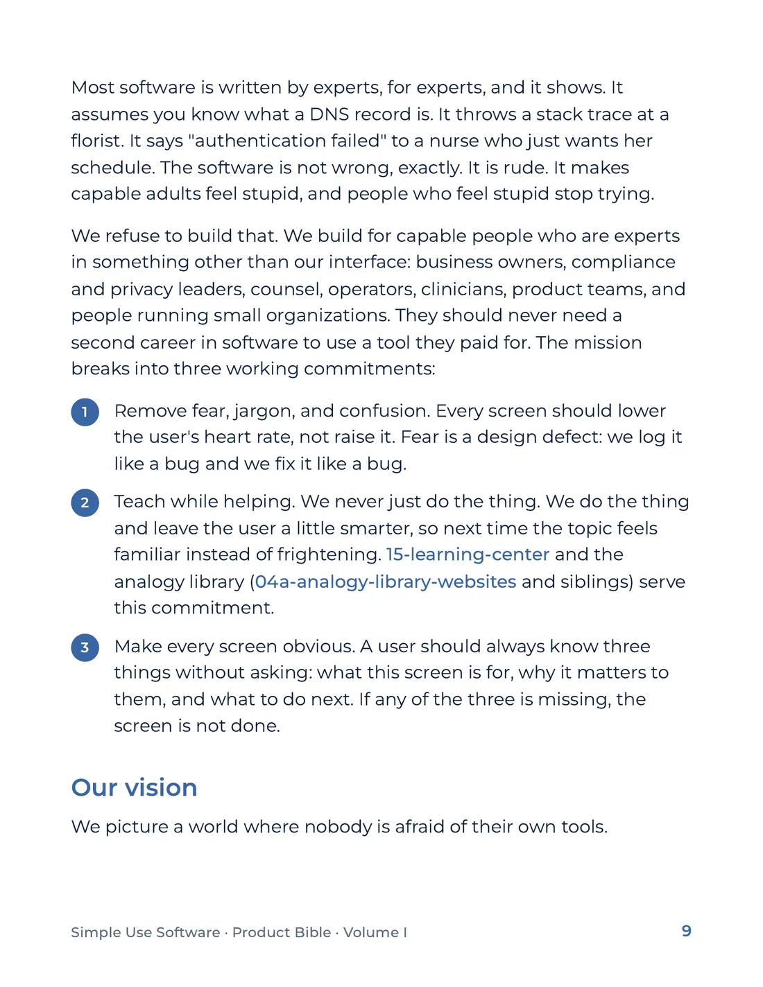 Product Bible, Foundations, page 9