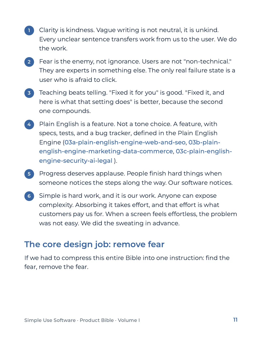 Product Bible, Foundations, page 11