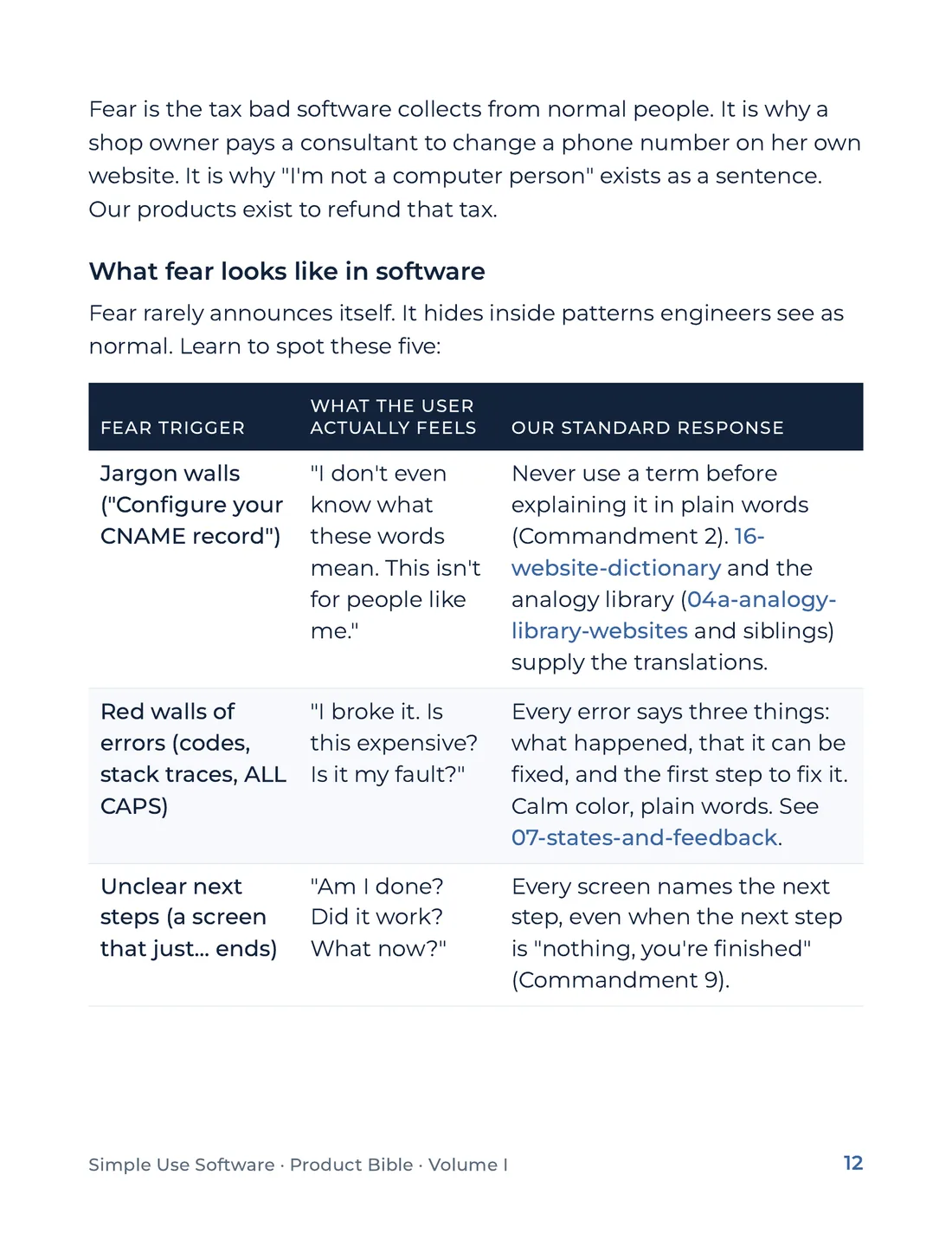 Product Bible, Foundations, page 12