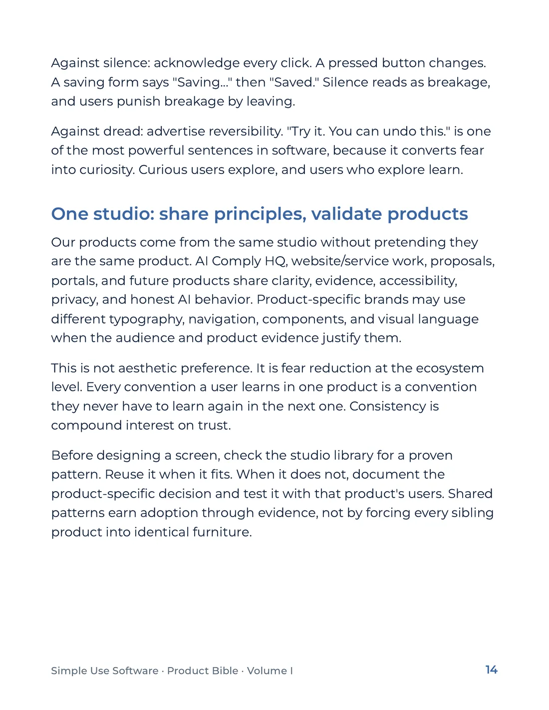 Product Bible, Foundations, page 14