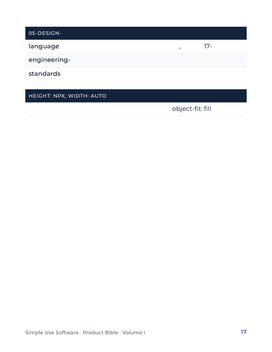 Product Bible, Foundations, page 17