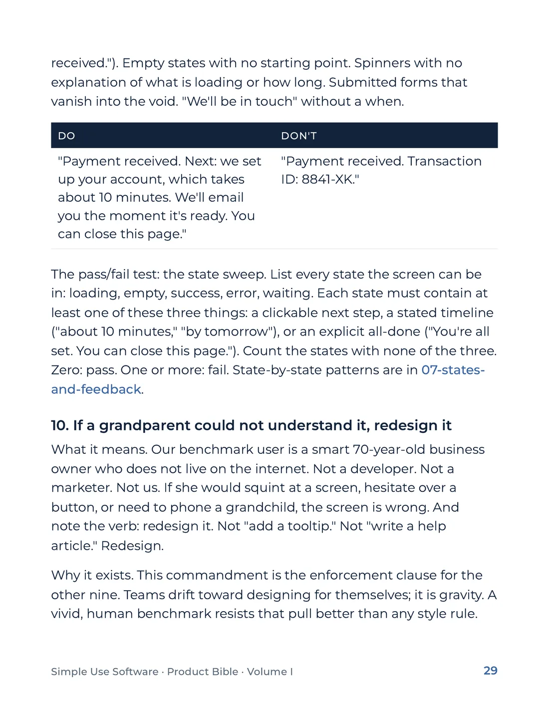 Product Bible, Foundations, page 29