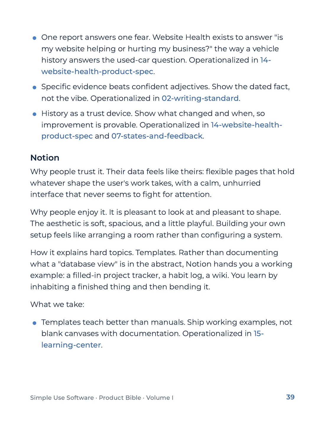 Product Bible, Foundations, page 39