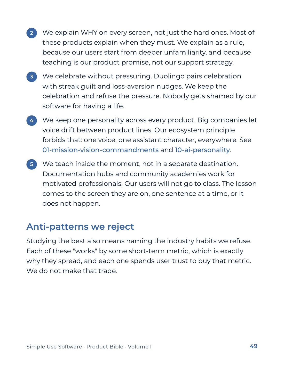 Product Bible, Foundations, page 49