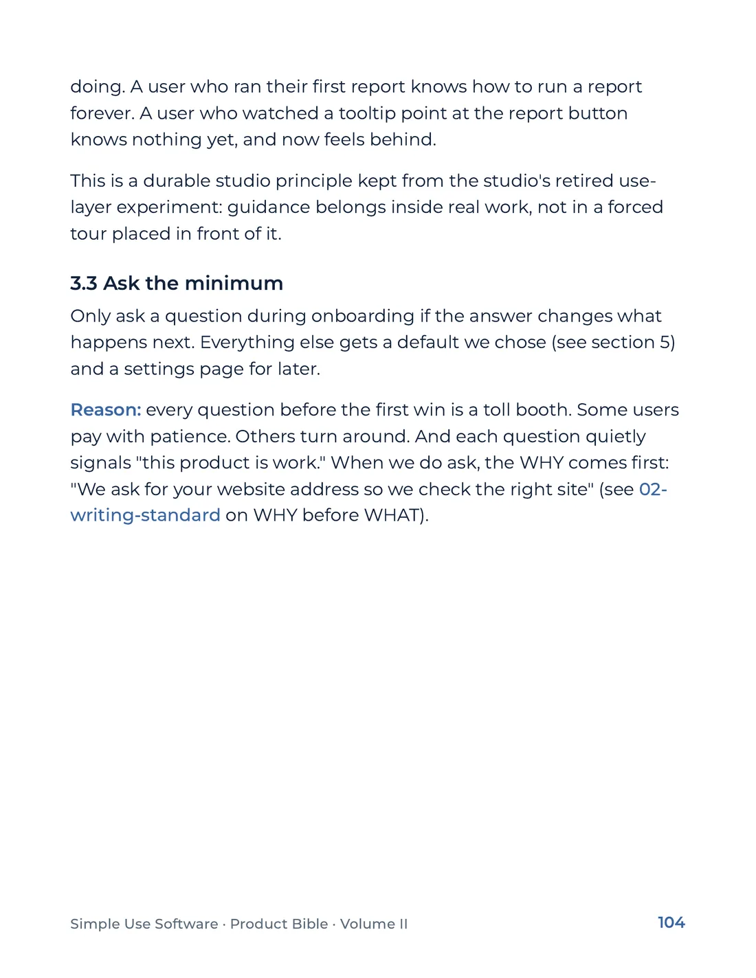 Product Bible, Voice & Audience, page 104