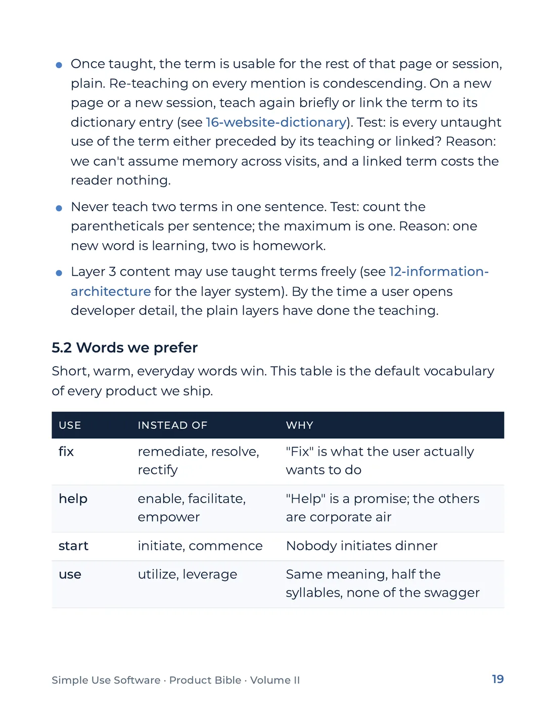 Product Bible, Voice & Audience, page 19
