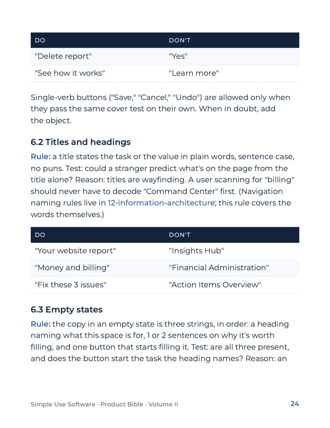 Product Bible, Voice & Audience, page 24