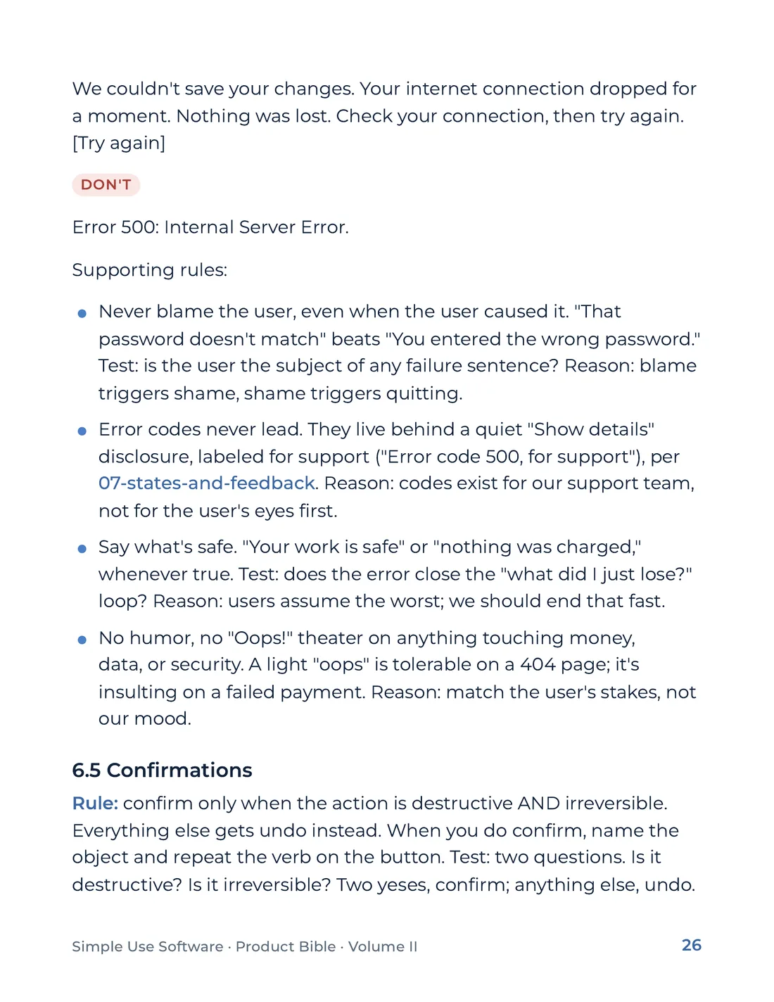 Product Bible, Voice & Audience, page 26