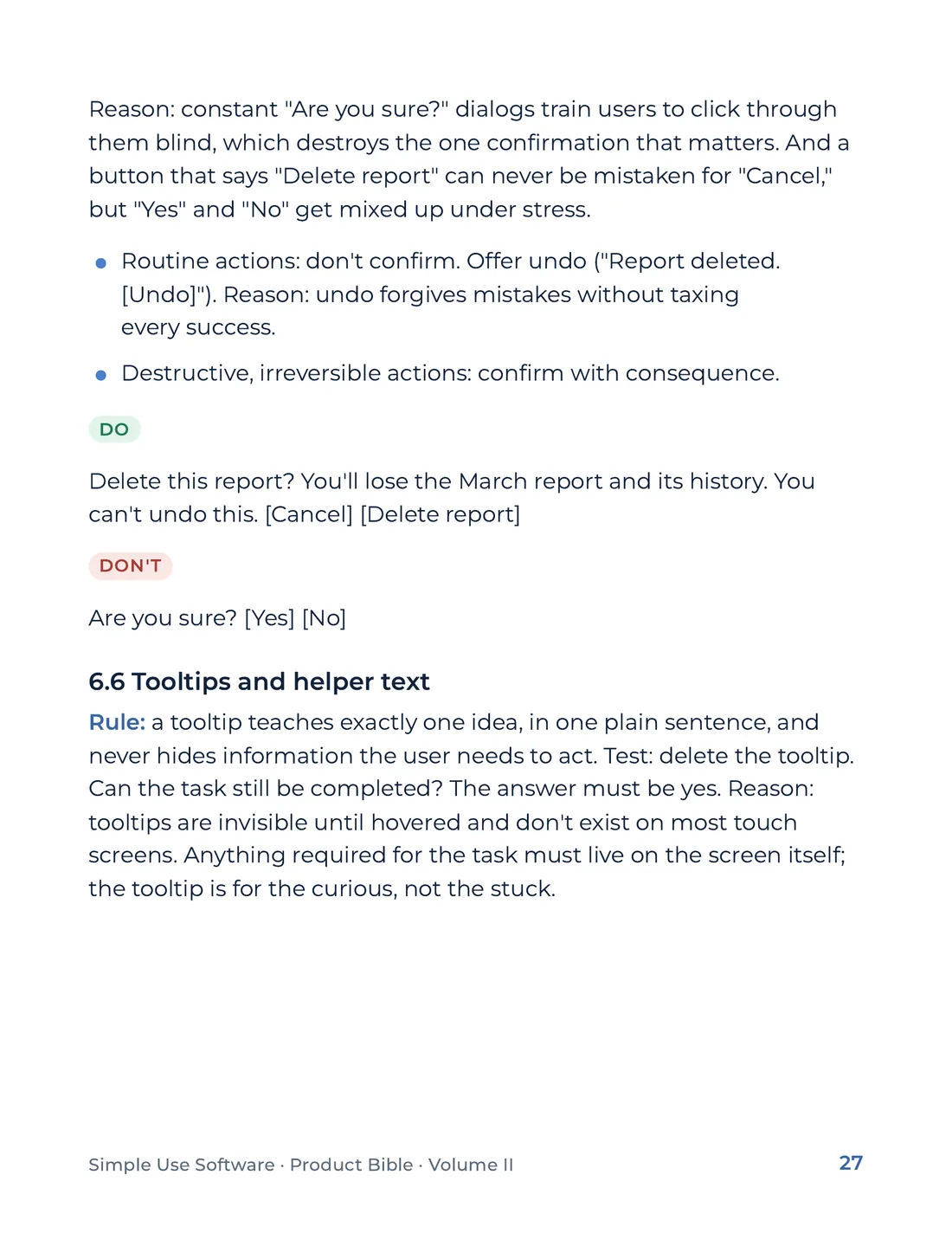 Product Bible, Voice & Audience, page 27