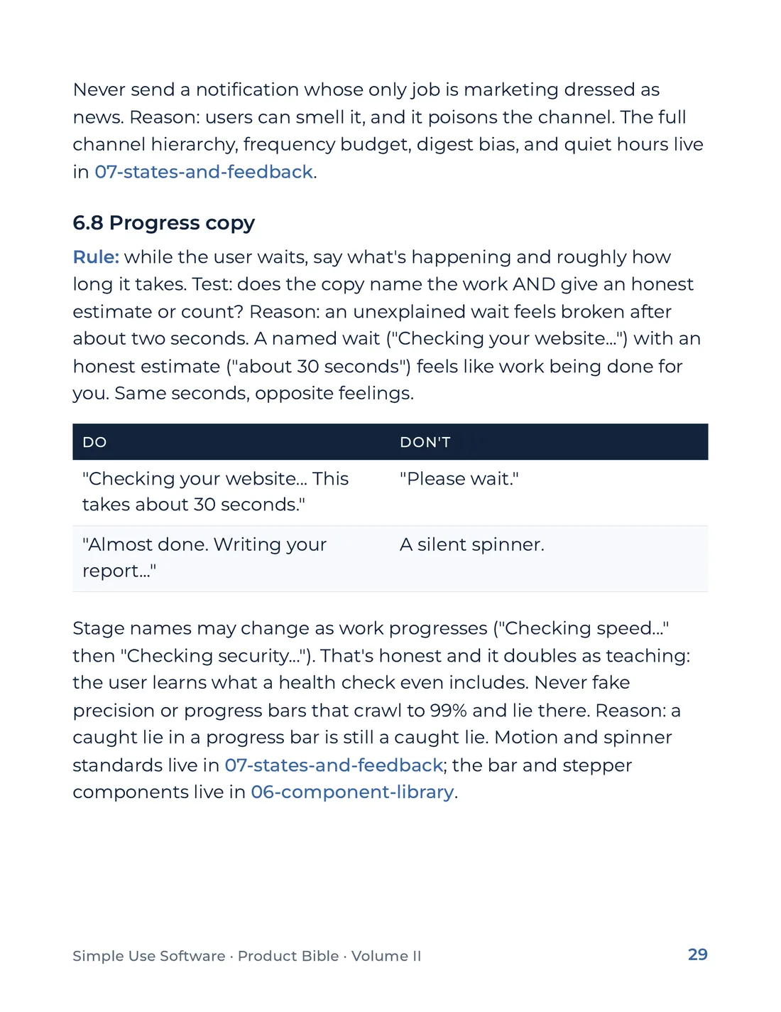 Product Bible, Voice & Audience, page 29