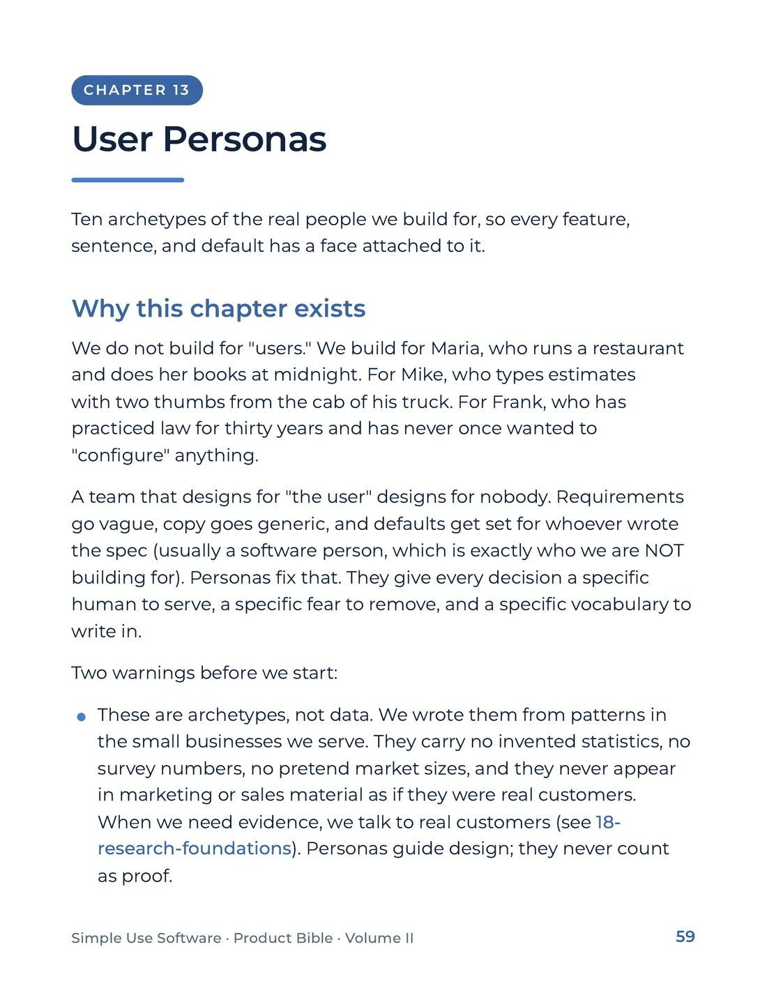 Product Bible, Voice & Audience, page 59
