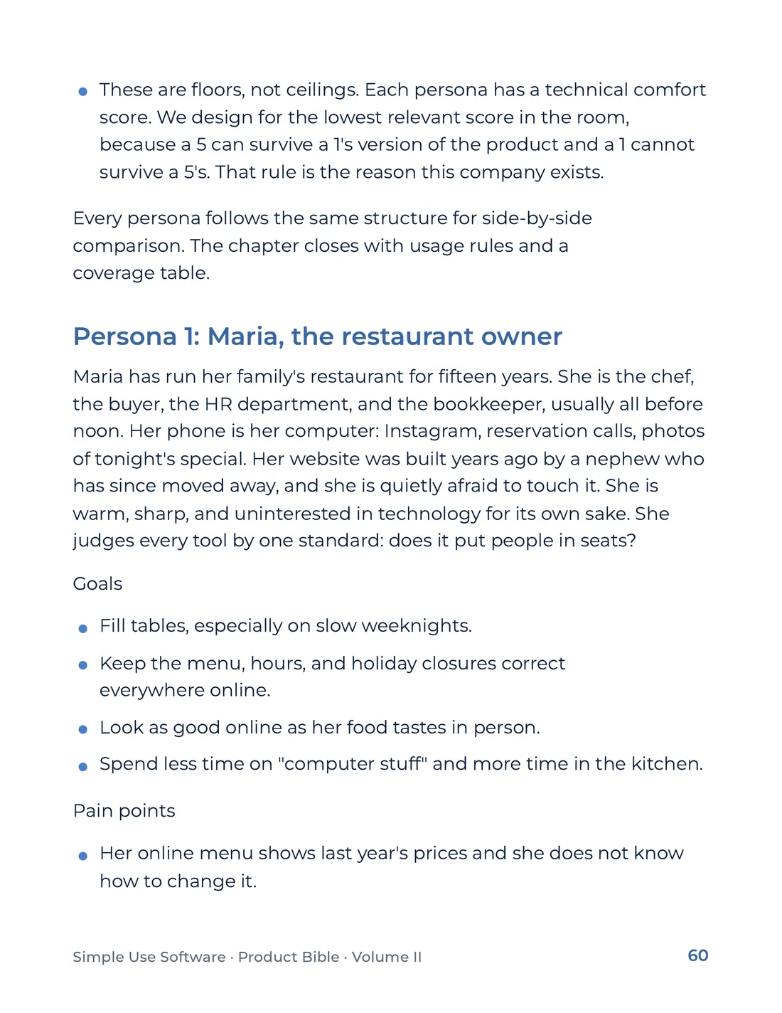 Product Bible, Voice & Audience, page 60