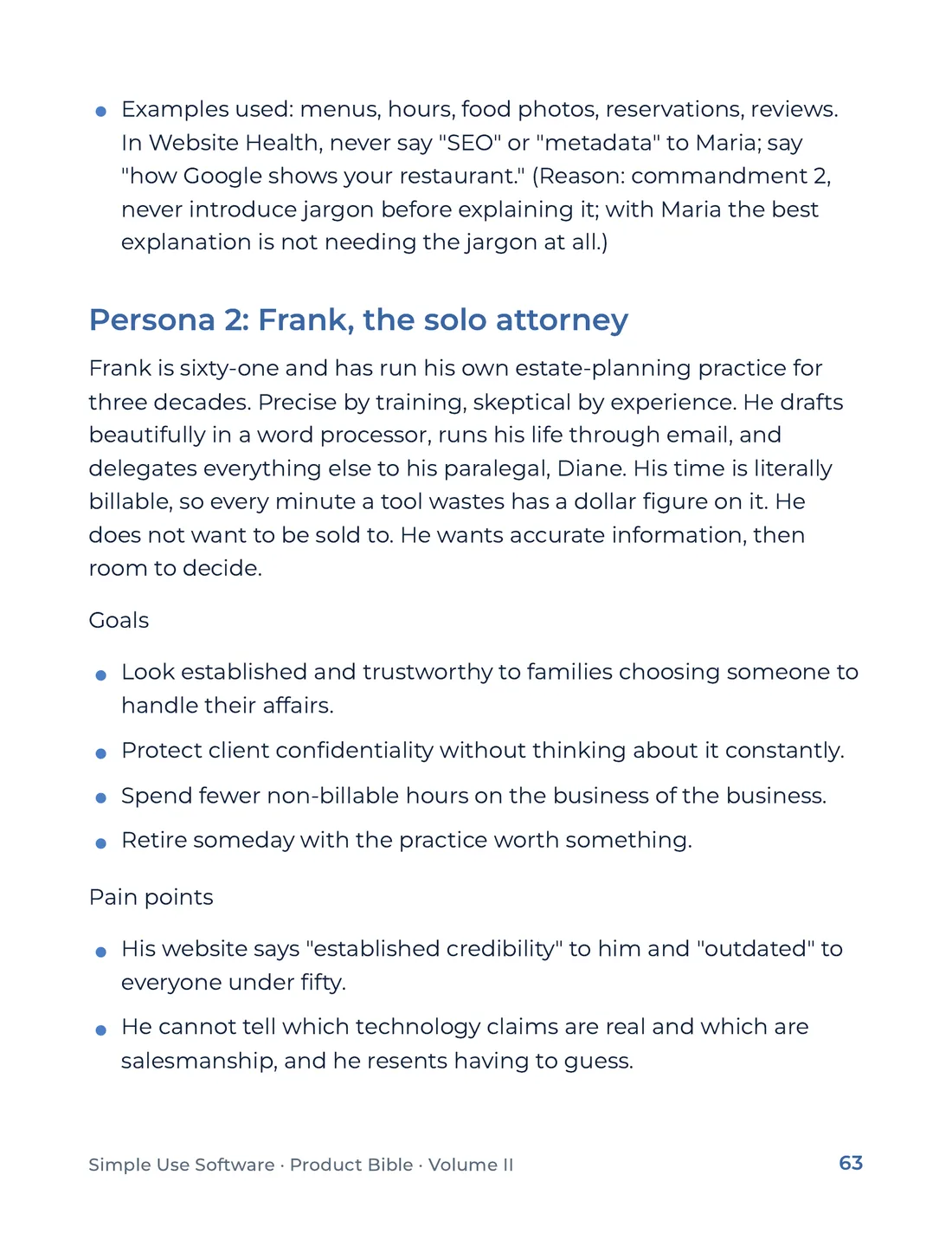 Product Bible, Voice & Audience, page 63