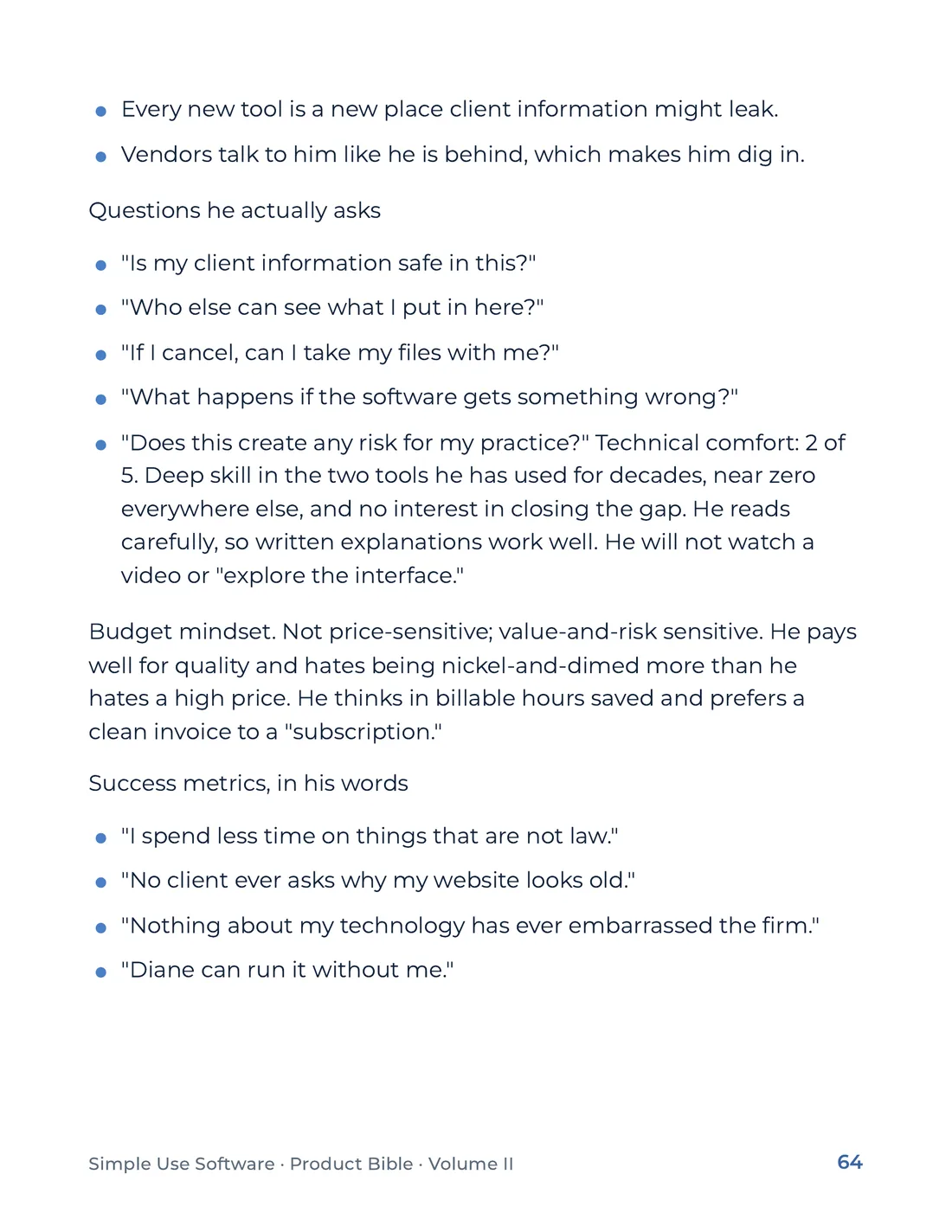 Product Bible, Voice & Audience, page 64