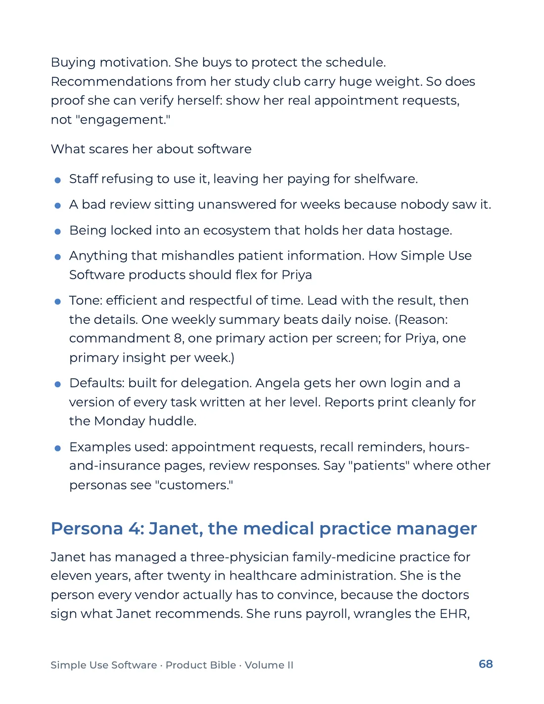 Product Bible, Voice & Audience, page 68