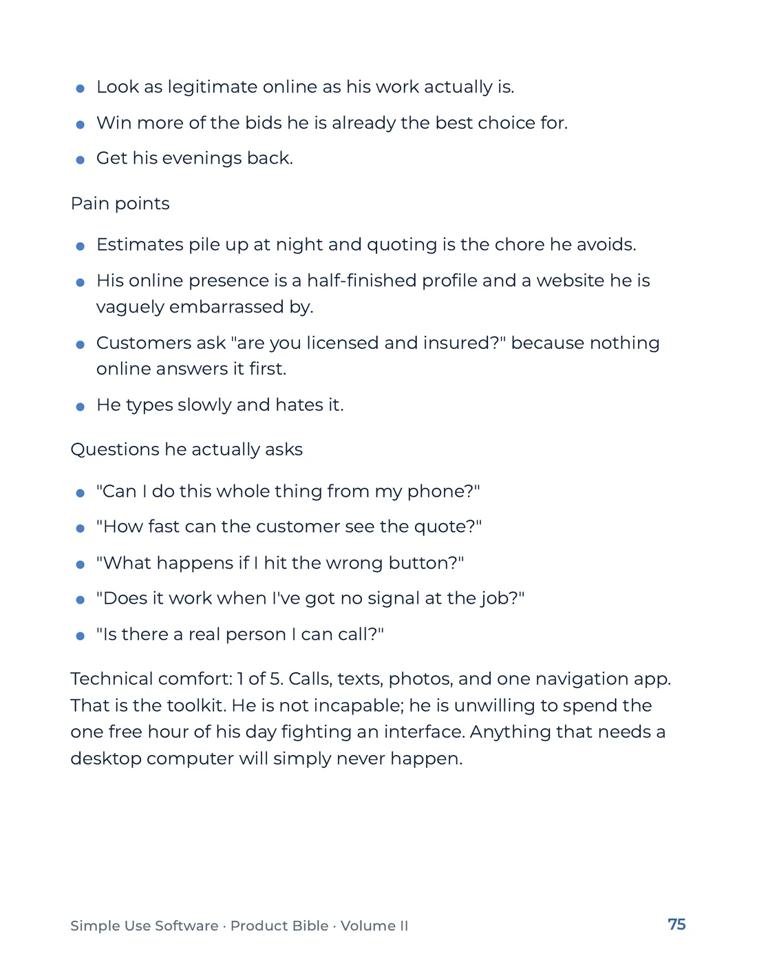 Product Bible, Voice & Audience, page 75