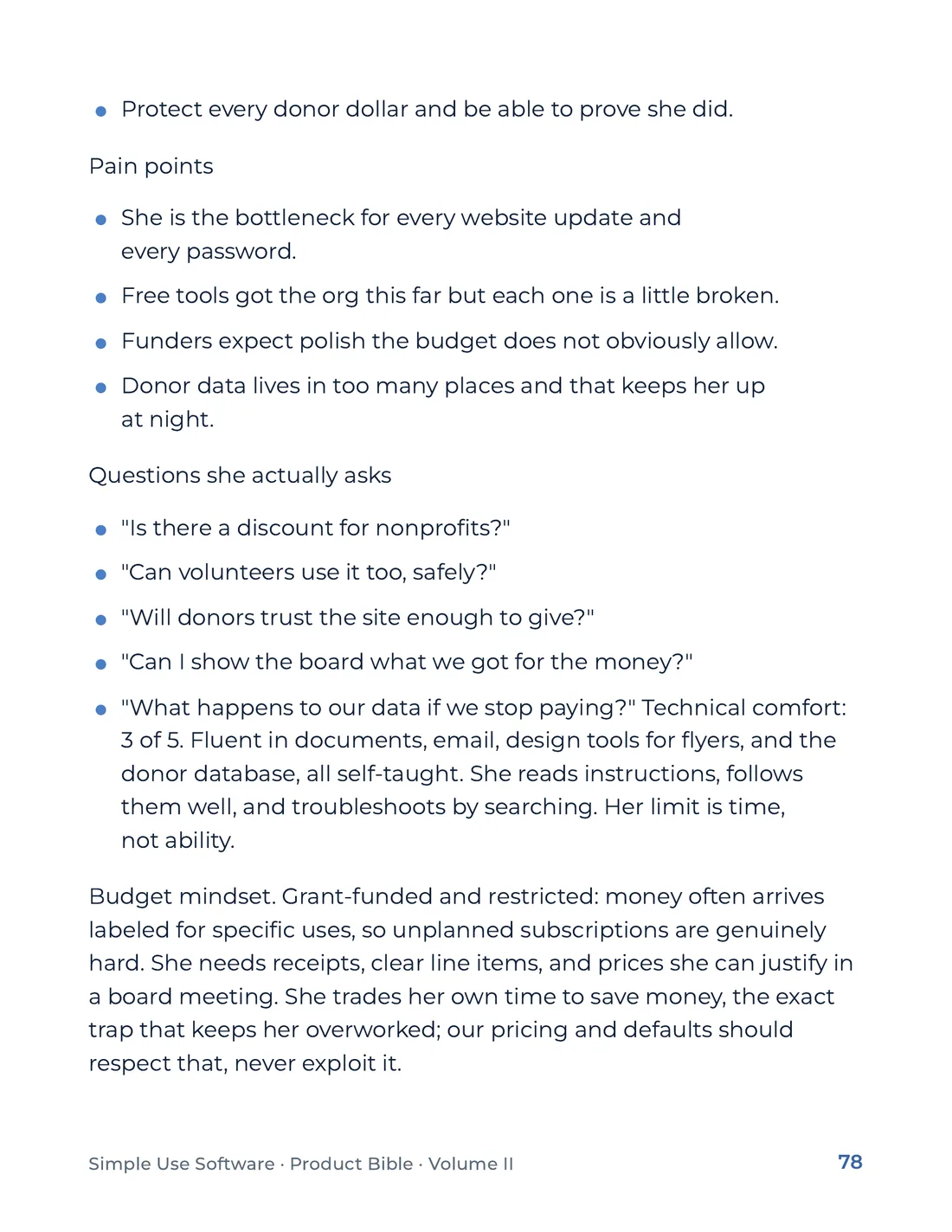 Product Bible, Voice & Audience, page 78