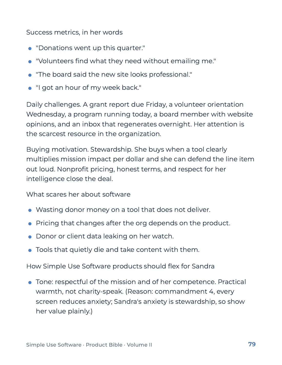 Product Bible, Voice & Audience, page 79