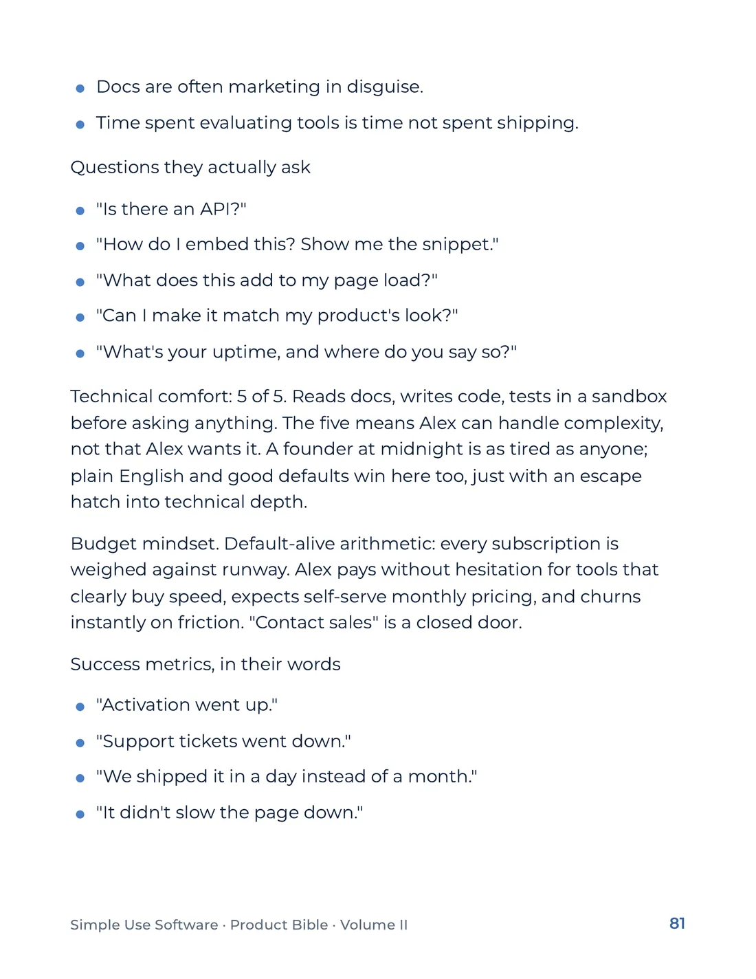 Product Bible, Voice & Audience, page 81