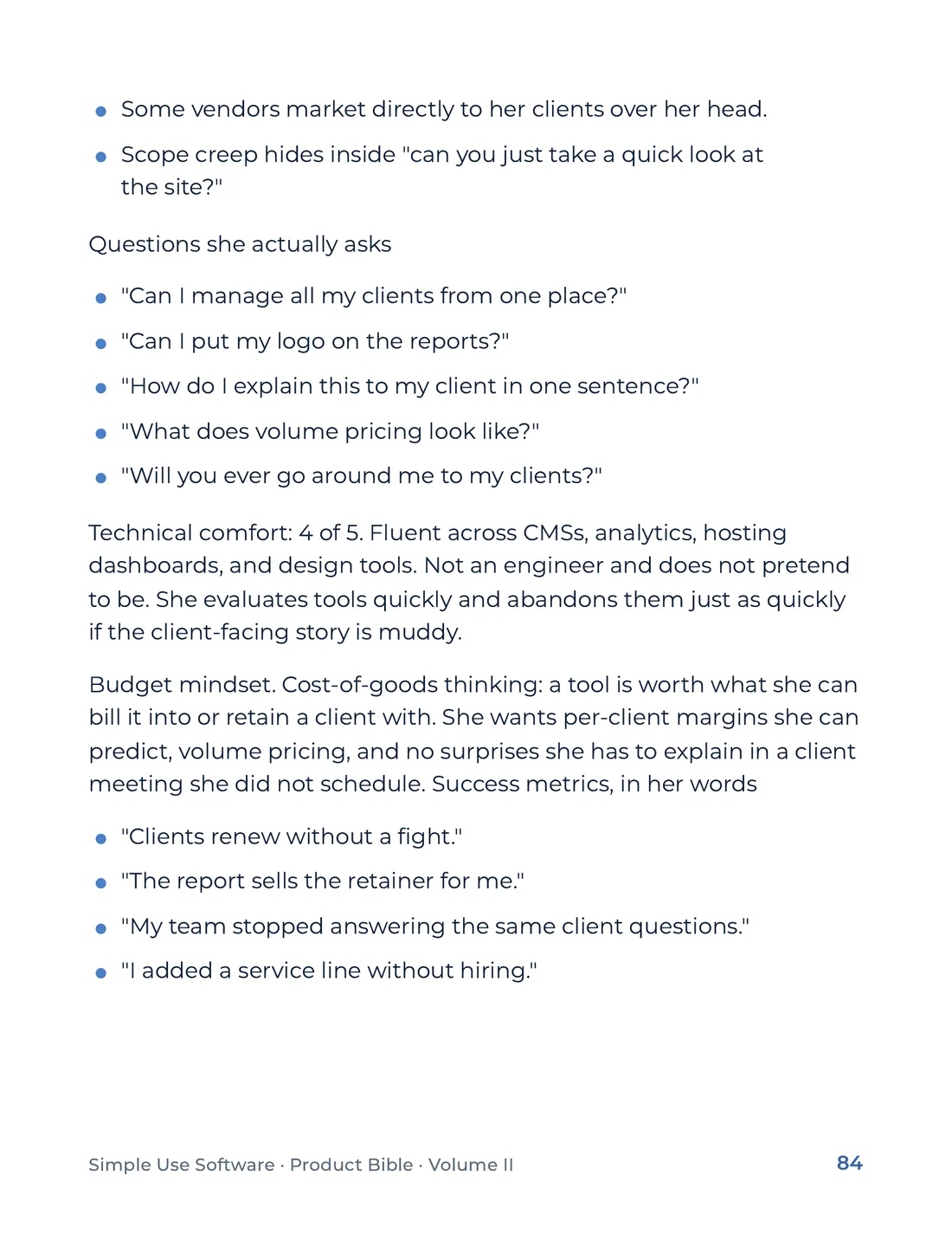 Product Bible, Voice & Audience, page 84