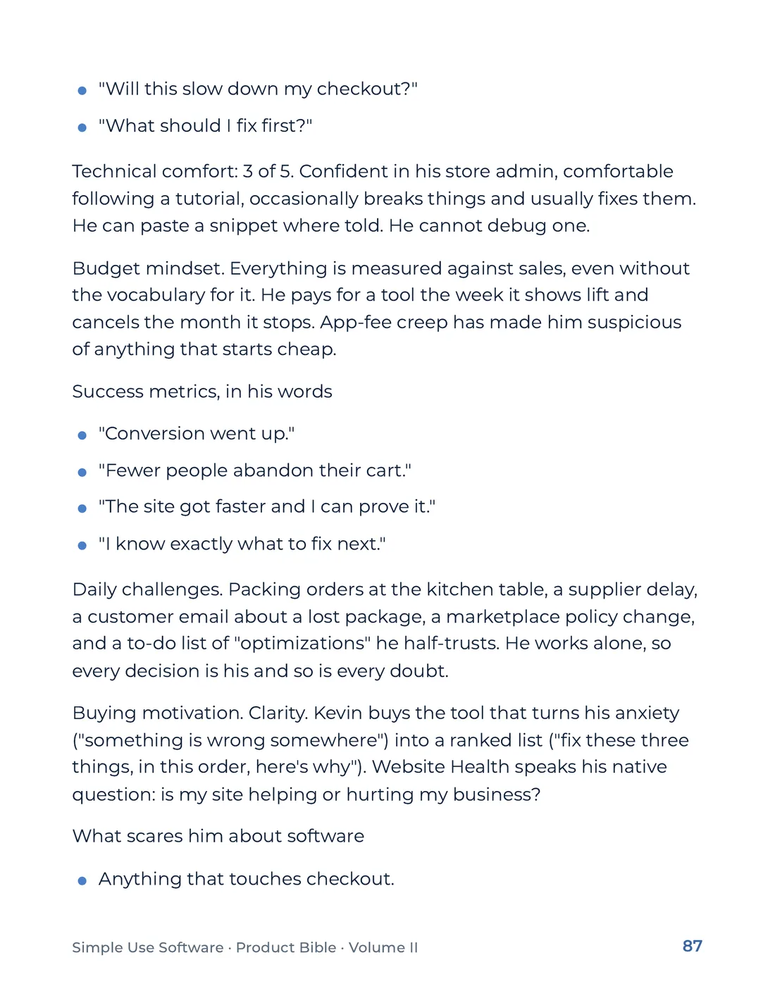 Product Bible, Voice & Audience, page 87