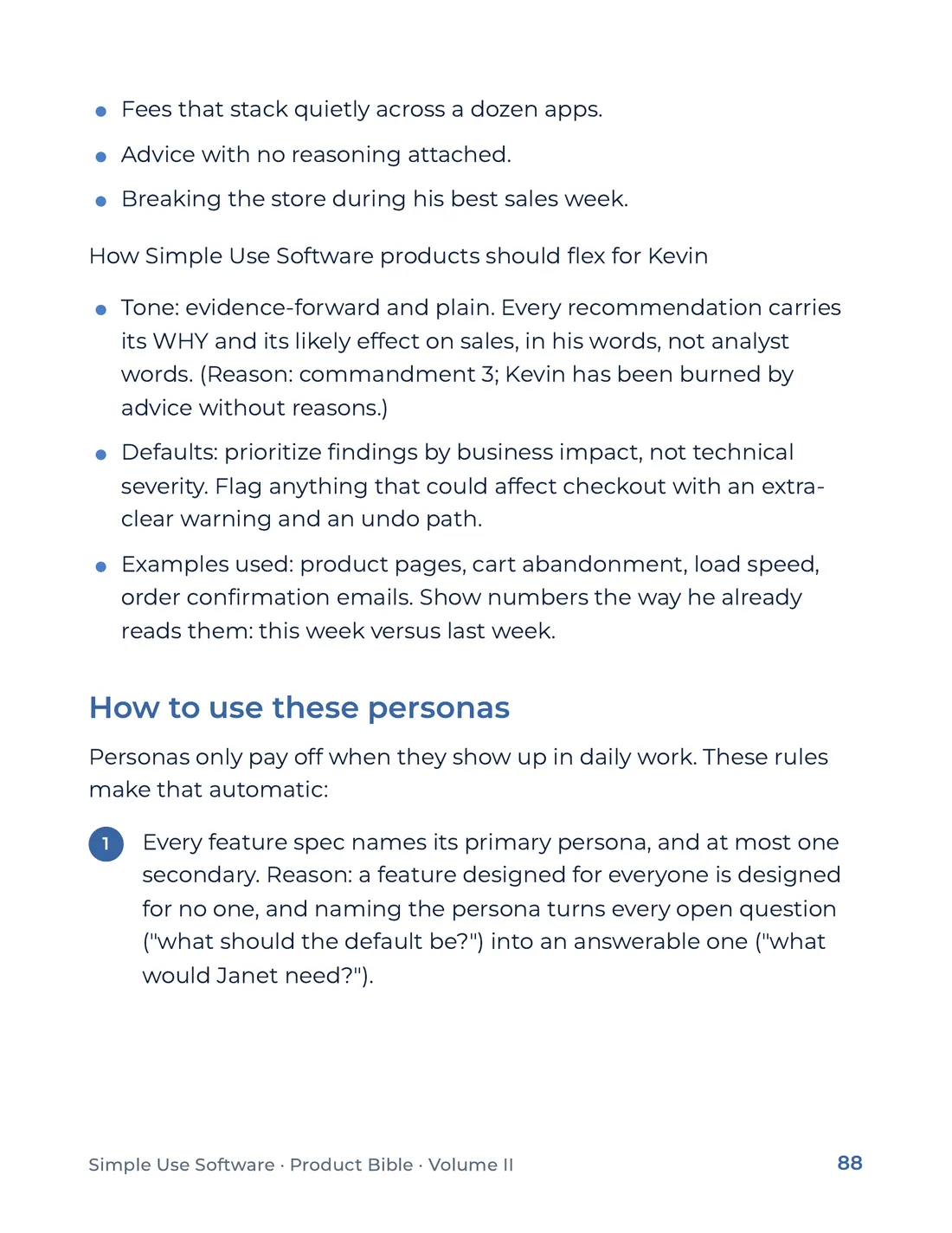 Product Bible, Voice & Audience, page 88