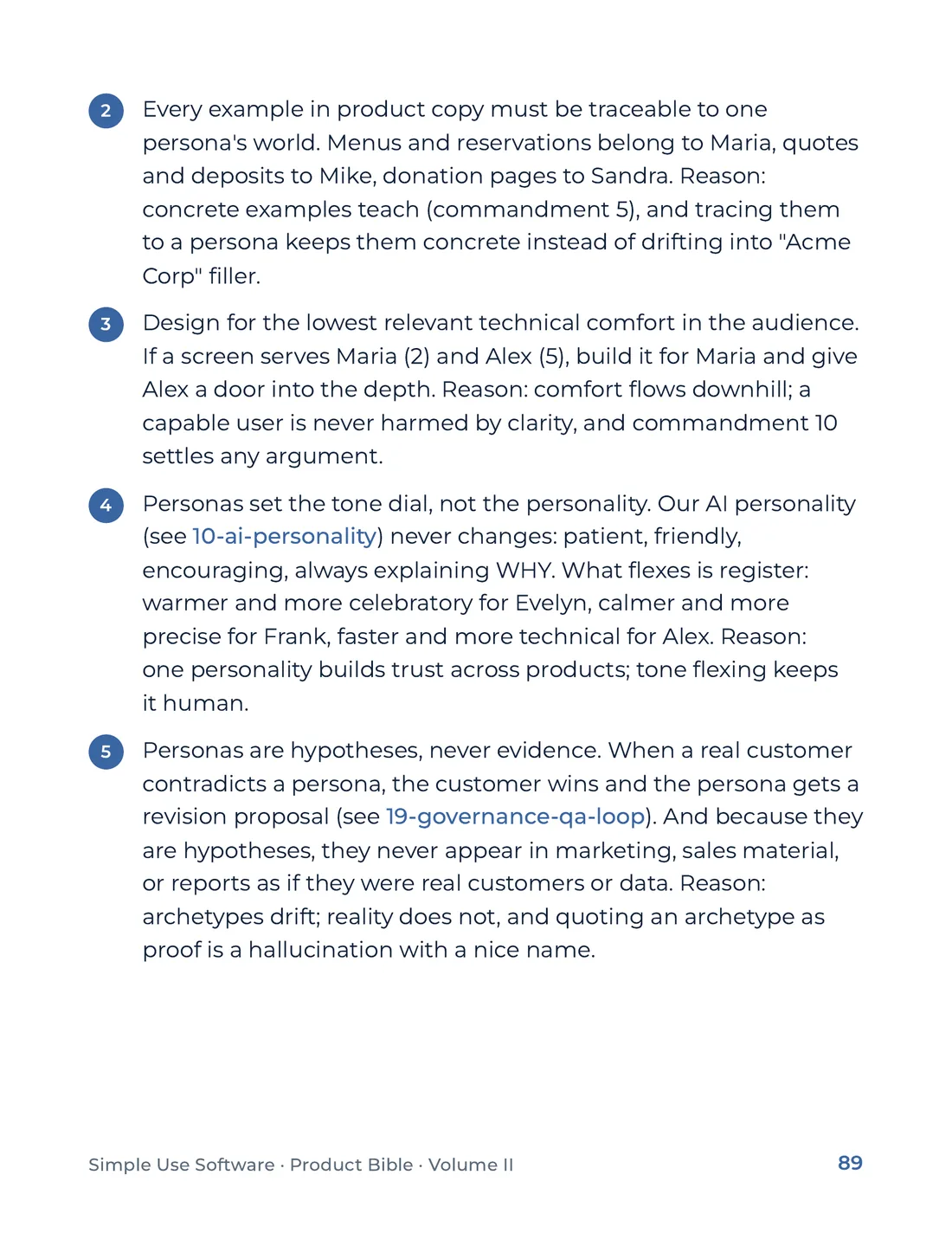 Product Bible, Voice & Audience, page 89