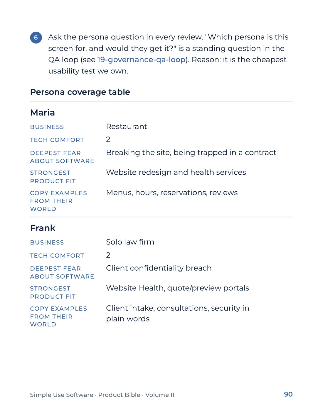 Product Bible, Voice & Audience, page 90